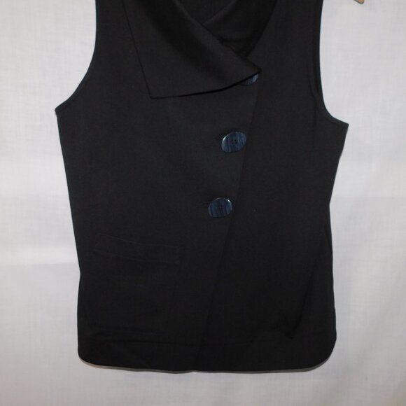 LIV by Habitat Womens Small Black Ponte Knit BROOKLYN Asymmetrical Vest - Picture 4 of 11